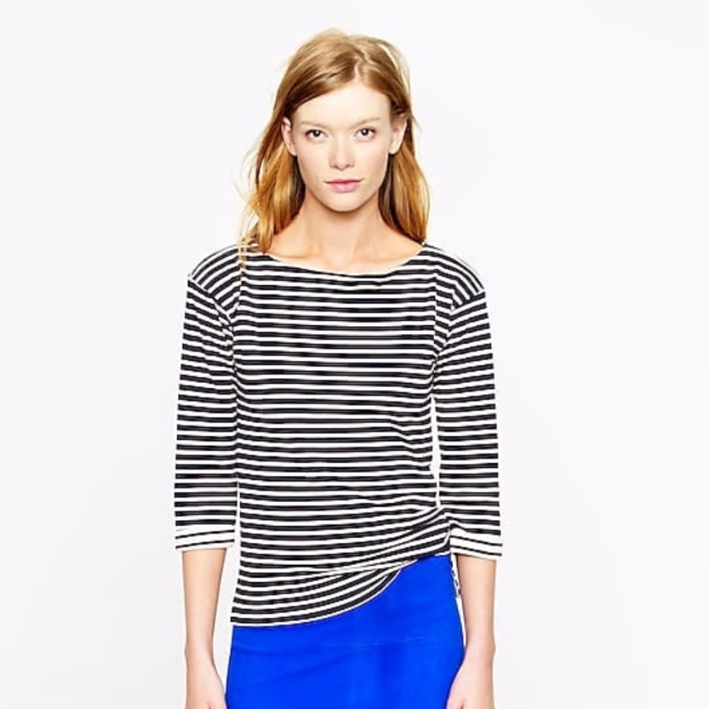 J. Crew Mariner Stripe Boatneck Tee
